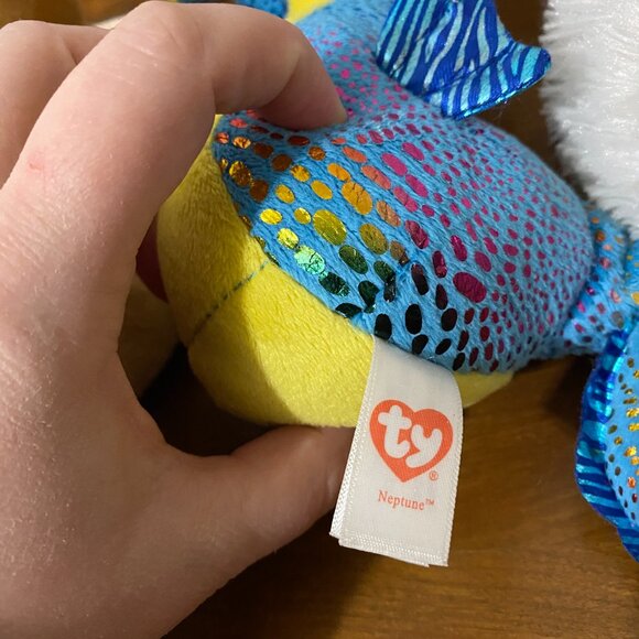 Lot of 4 plushes-3 TY Beanie Boos and 1 Fiesta Fursian Rainbow Unicorn - Picture 4 of 11